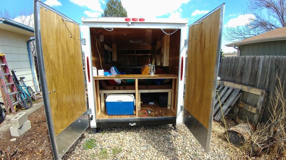 6×14 Cargo Trailer Camper Budget Conversion