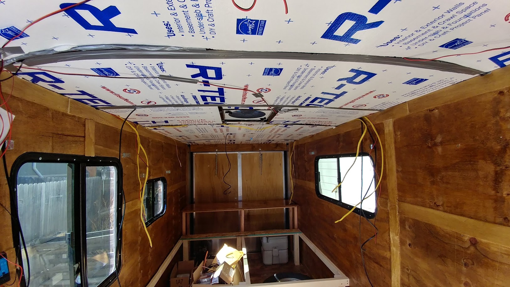 Wiring And Ceiling Foam Insulation Cargo Trailer Camper