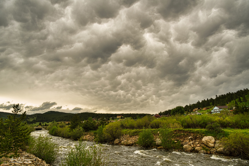 South Boulder Creek Angry Skies Art Print