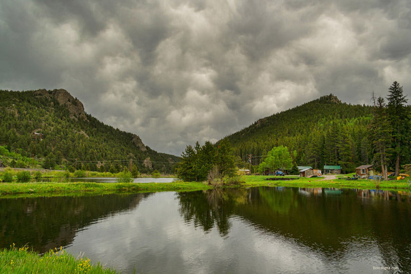 South Boulder Creek Angry Skies Art Print