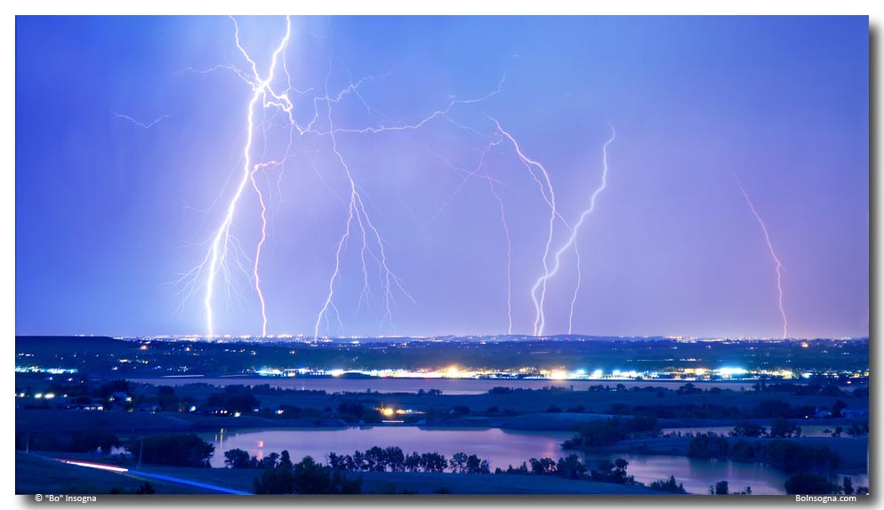 Natures Light Show Over The Boulder Reservoir Art Print