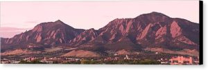 Boulder Colorado Flatirons 1st Light Panorama Canvas Print